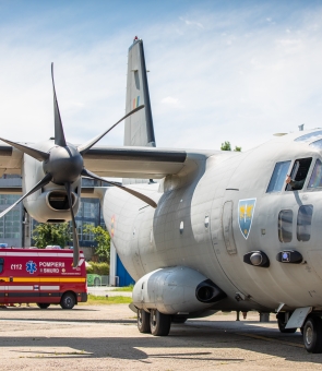decolarea aeronavei C-27J Spartan din Baza 90 Transport Aerian, pacienți, arși, arsuri, bolnavi